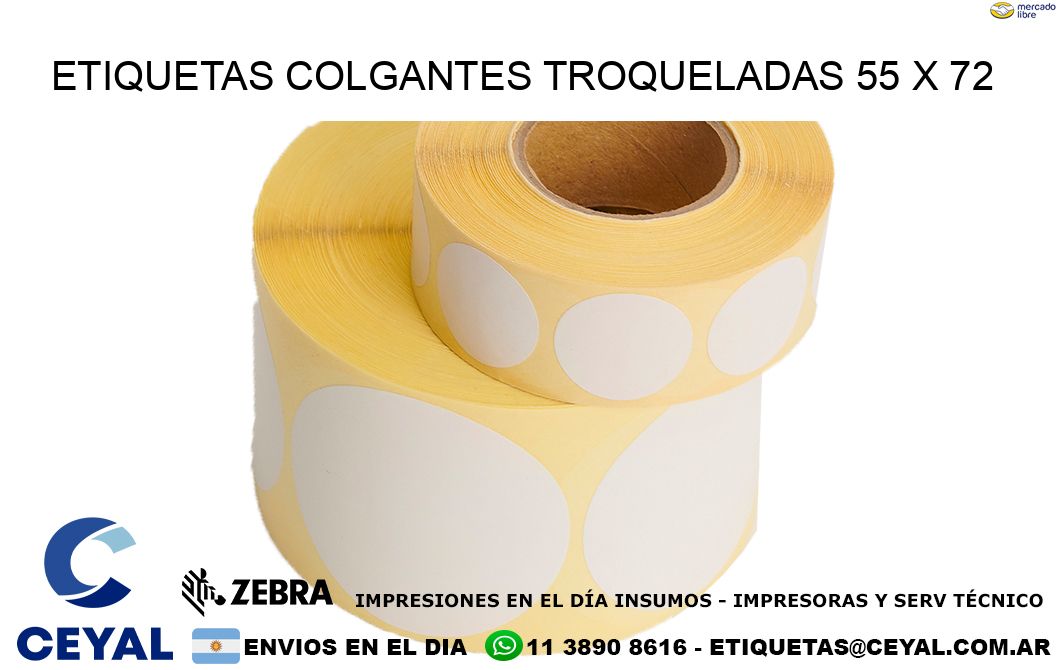 ETIQUETAS COLGANTES TROQUELADAS 55 x 72