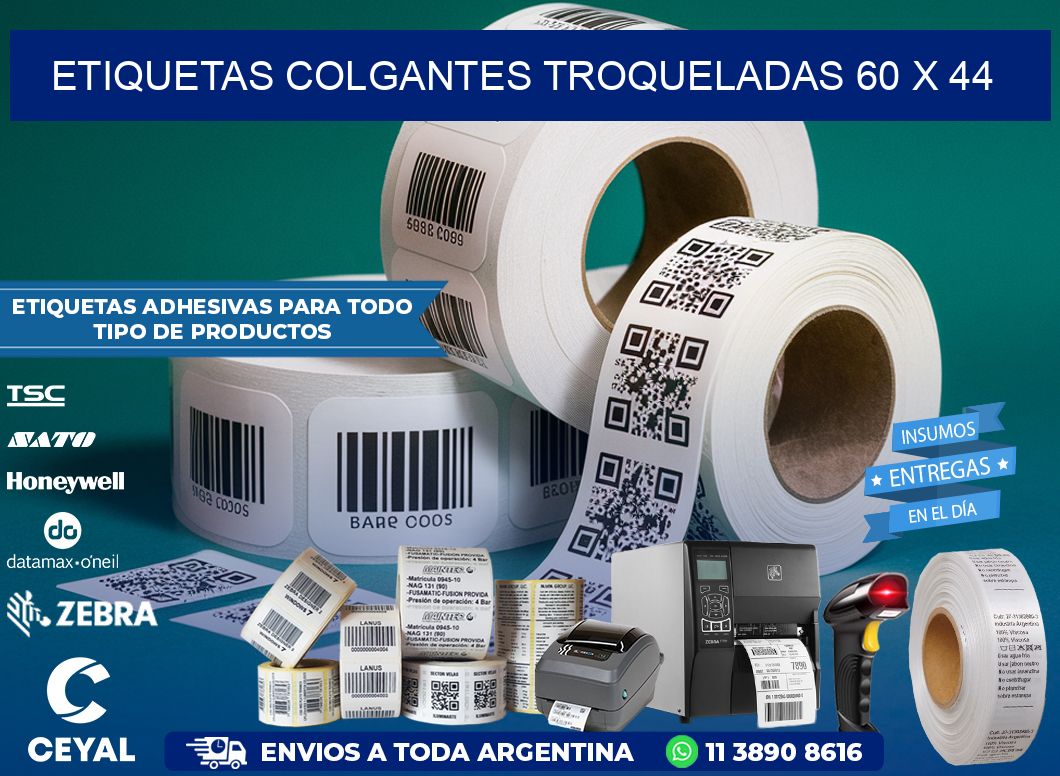 ETIQUETAS COLGANTES TROQUELADAS 60 x 44