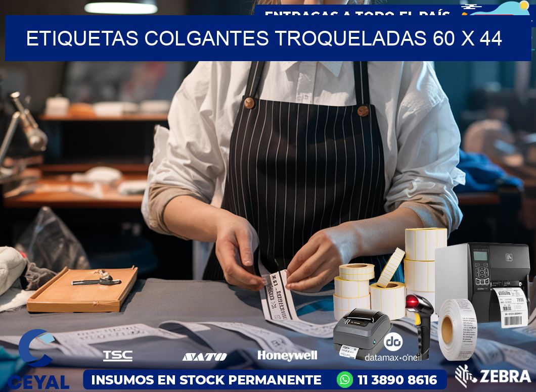 ETIQUETAS COLGANTES TROQUELADAS 60 x 44