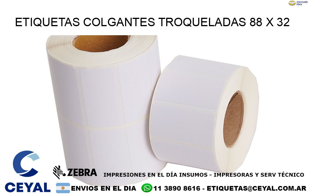 ETIQUETAS COLGANTES TROQUELADAS 88 x 32