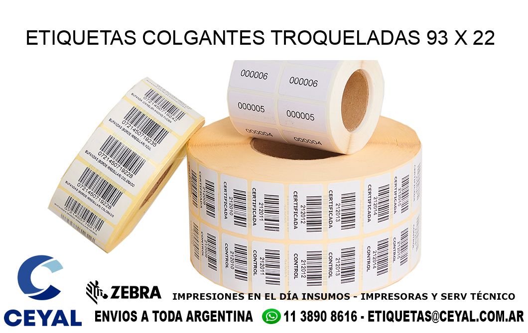 ETIQUETAS COLGANTES TROQUELADAS 93 x 22