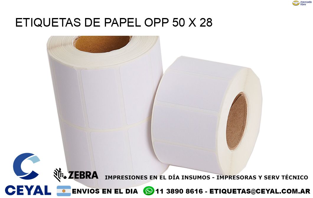 ETIQUETAS DE PAPEL OPP 50 x 28