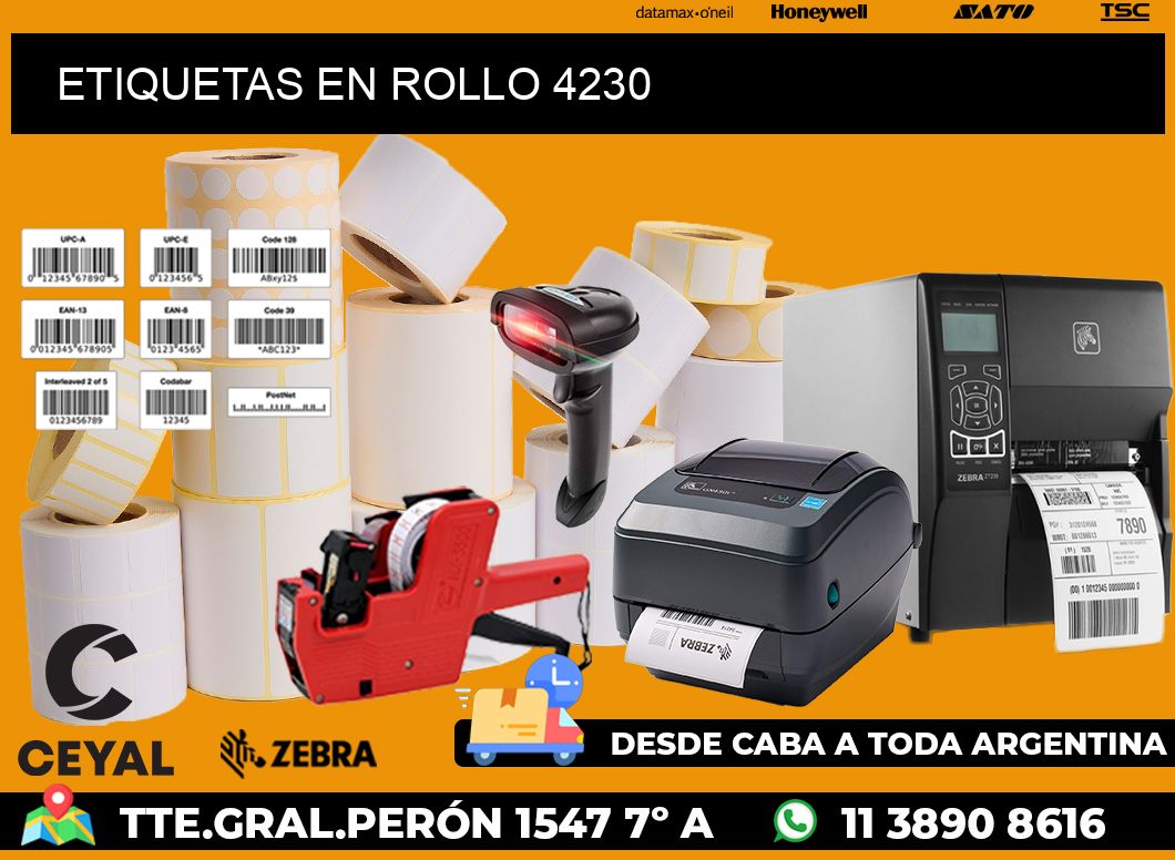 ETIQUETAS EN ROLLO 4230
