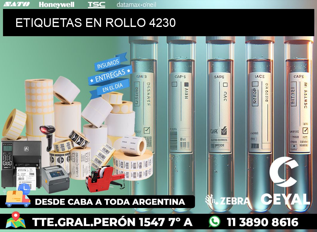 ETIQUETAS EN ROLLO 4230
