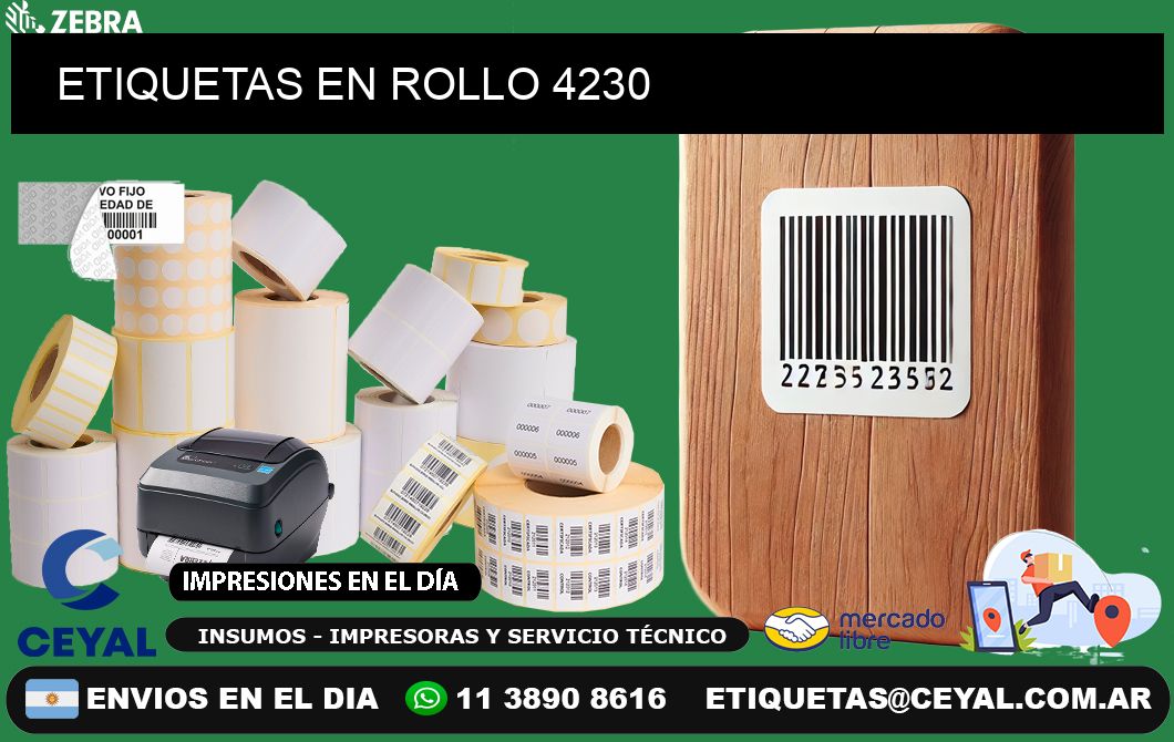 ETIQUETAS EN ROLLO 4230