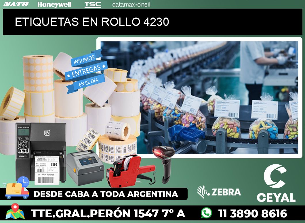 ETIQUETAS EN ROLLO 4230