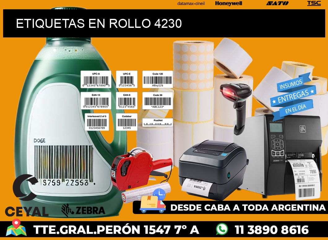 ETIQUETAS EN ROLLO 4230