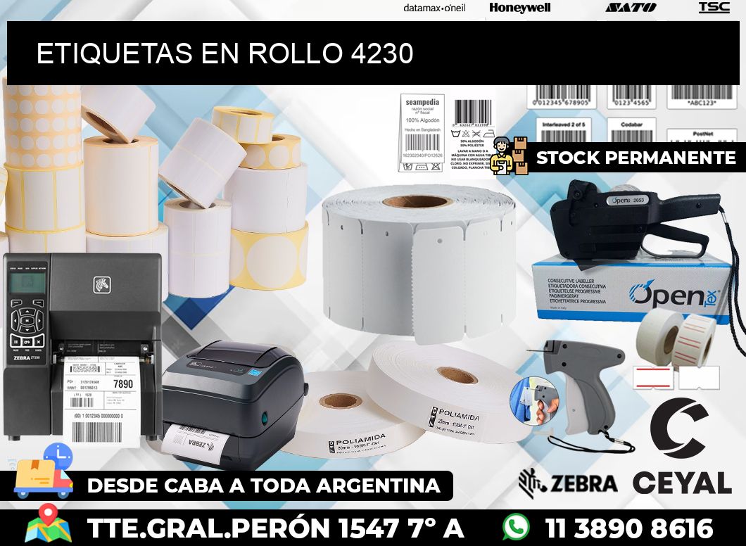 ETIQUETAS EN ROLLO 4230