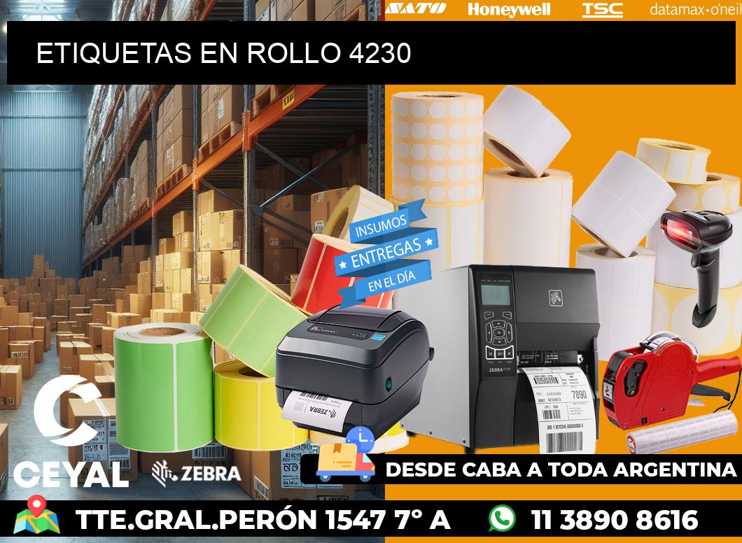 ETIQUETAS EN ROLLO 4230