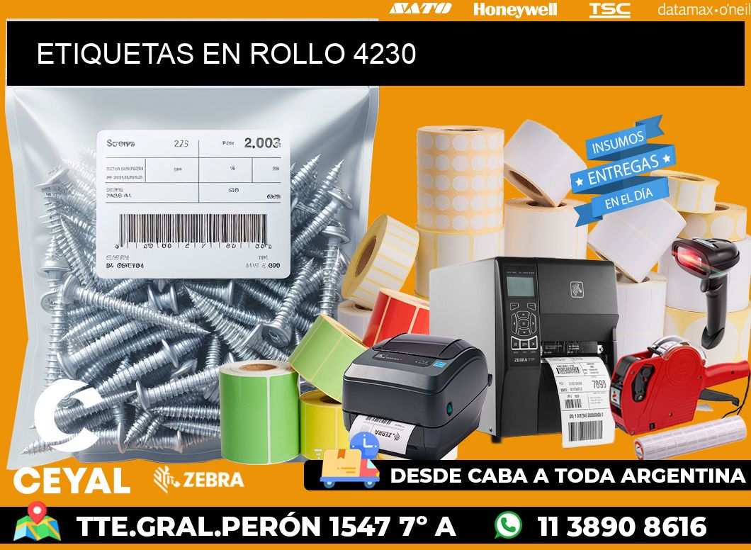 ETIQUETAS EN ROLLO 4230