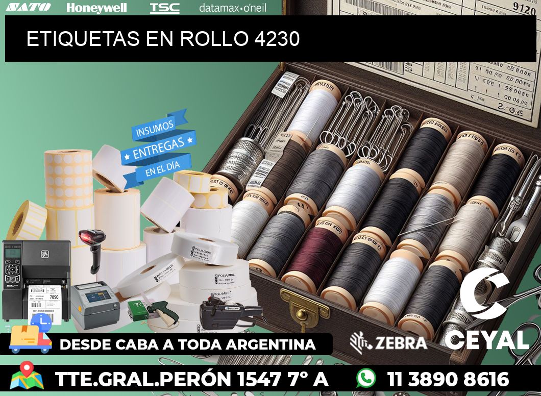 ETIQUETAS EN ROLLO 4230