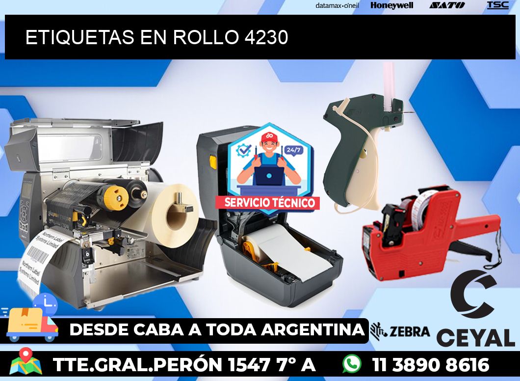 ETIQUETAS EN ROLLO 4230