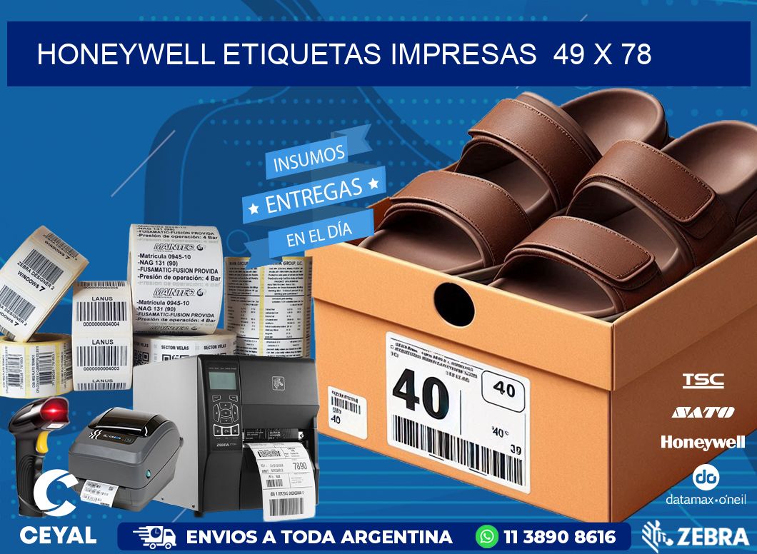 HONEYWELL ETIQUETAS IMPRESAS  49 x 78