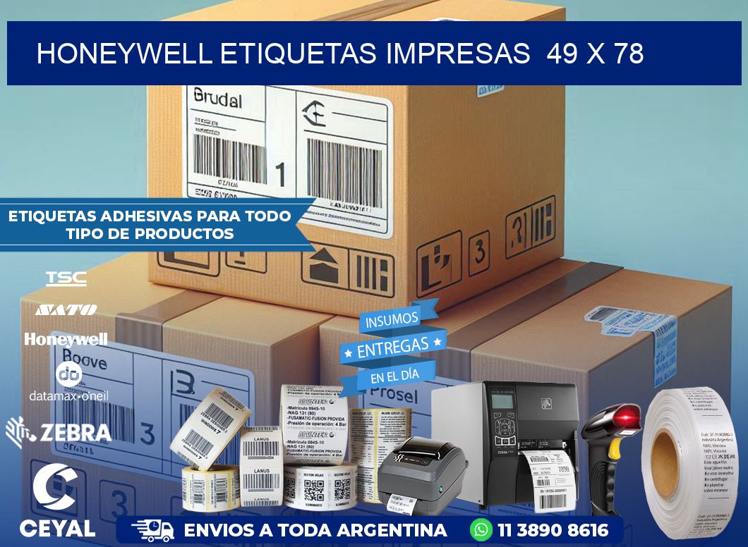 HONEYWELL ETIQUETAS IMPRESAS  49 x 78