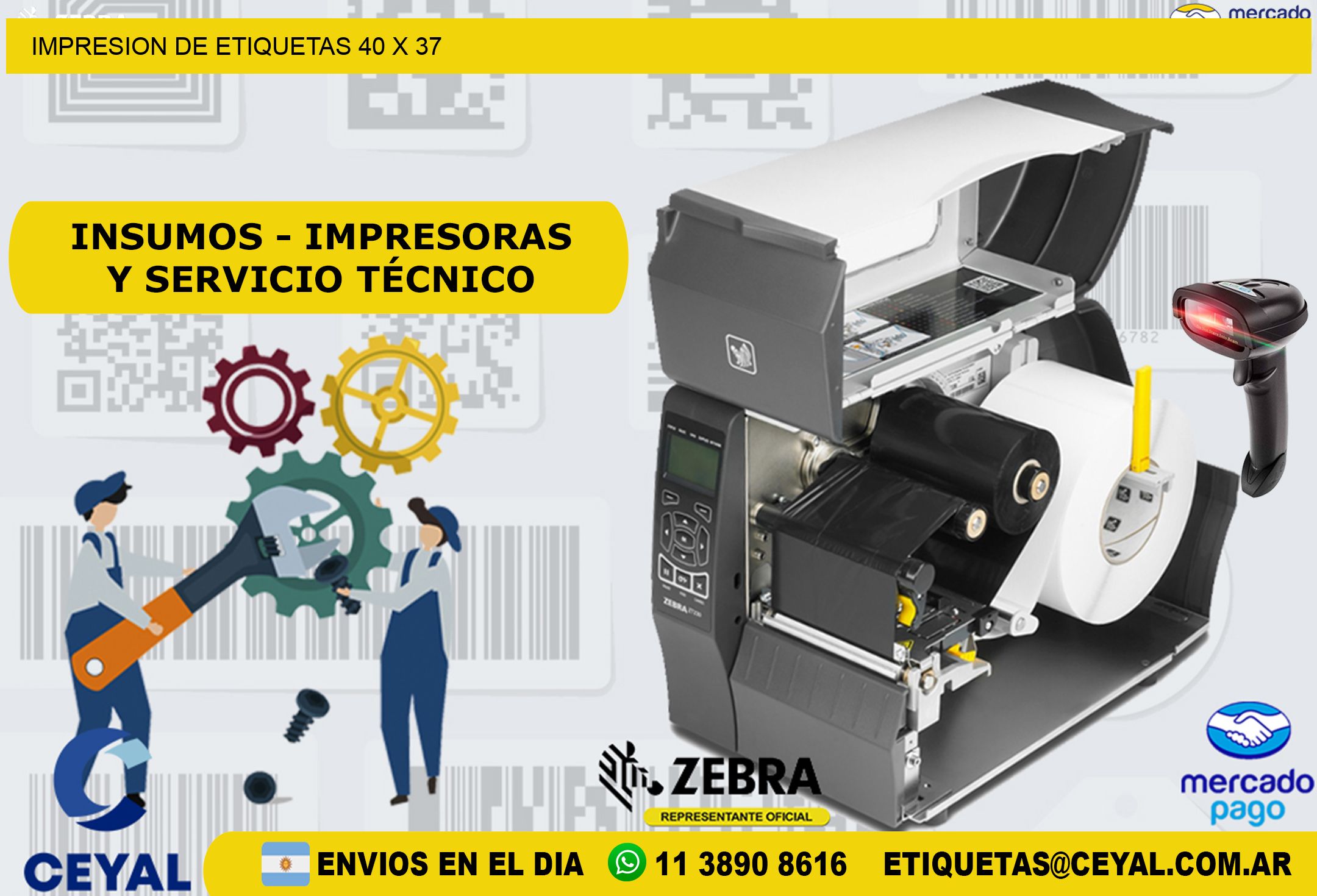 IMPRESION DE ETIQUETAS 40 x 37