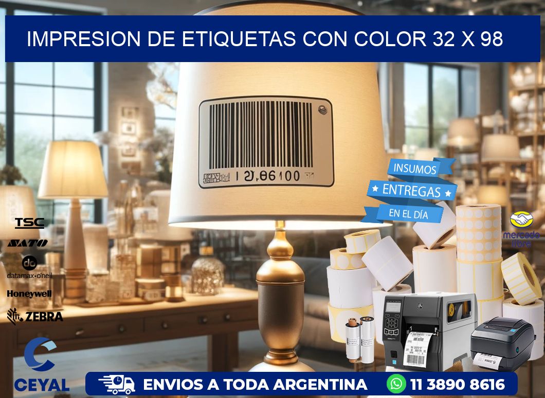 IMPRESION DE ETIQUETAS CON COLOR 32 x 98