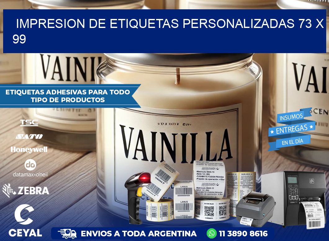 IMPRESION DE ETIQUETAS PERSONALIZADAS 73 x 99
