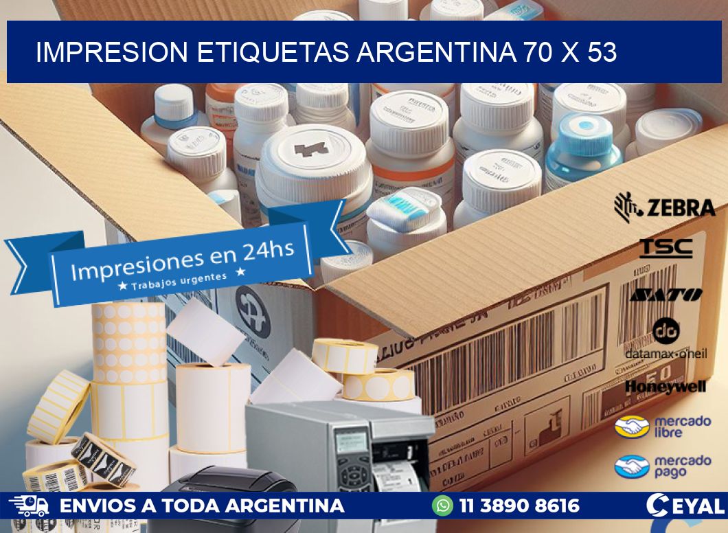 IMPRESION ETIQUETAS ARGENTINA 70 x 53