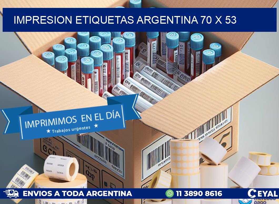 IMPRESION ETIQUETAS ARGENTINA 70 x 53