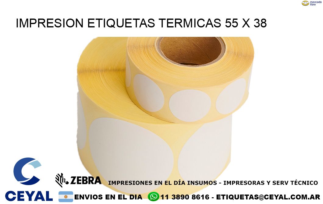 IMPRESION ETIQUETAS TERMICAS 55 x 38