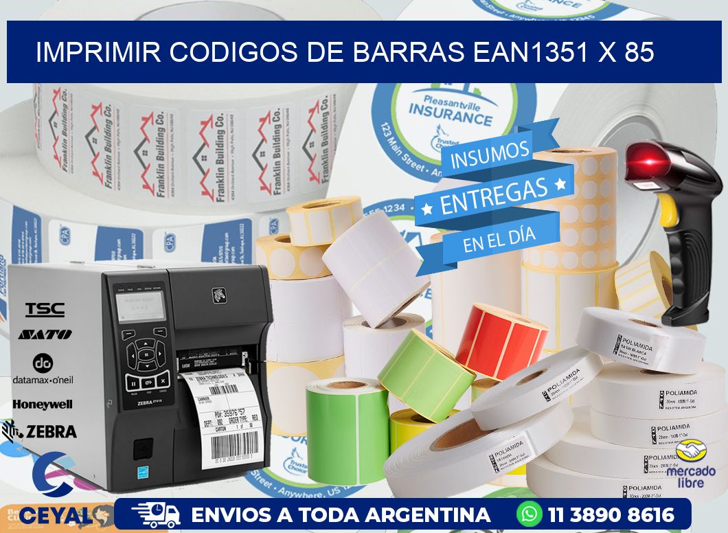 IMPRIMIR CODIGOS DE BARRAS EAN1351 x 85