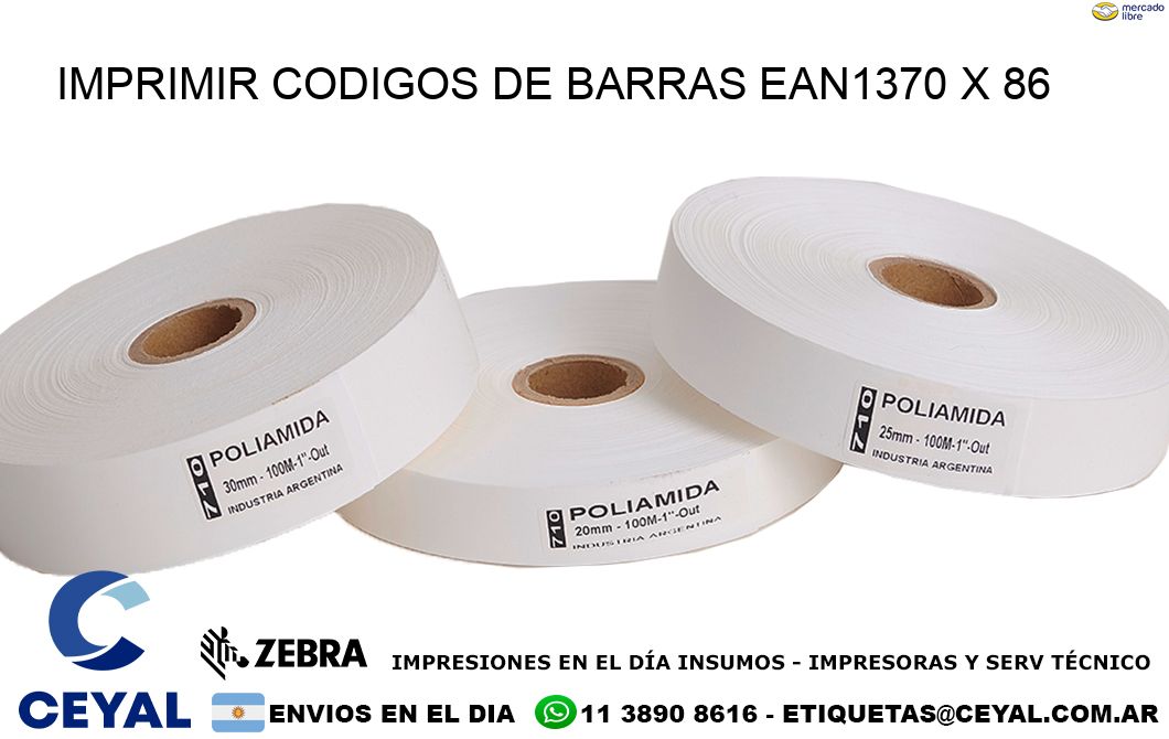 IMPRIMIR CODIGOS DE BARRAS EAN1370 x 86