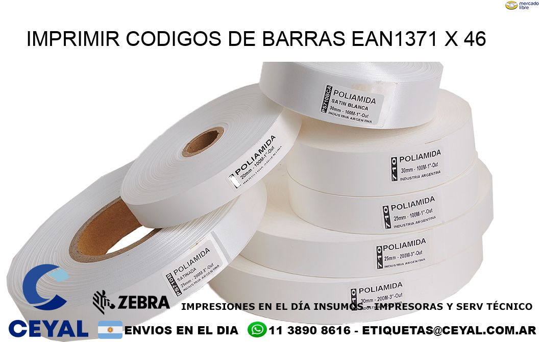 IMPRIMIR CODIGOS DE BARRAS EAN1371 x 46