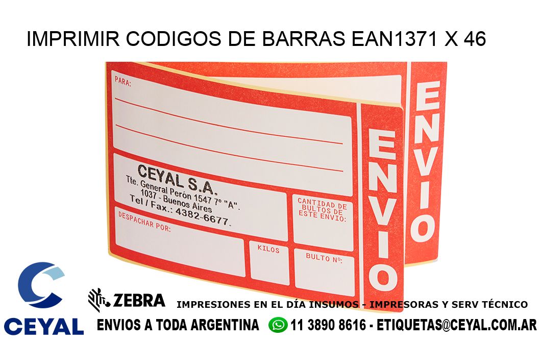 IMPRIMIR CODIGOS DE BARRAS EAN1371 x 46