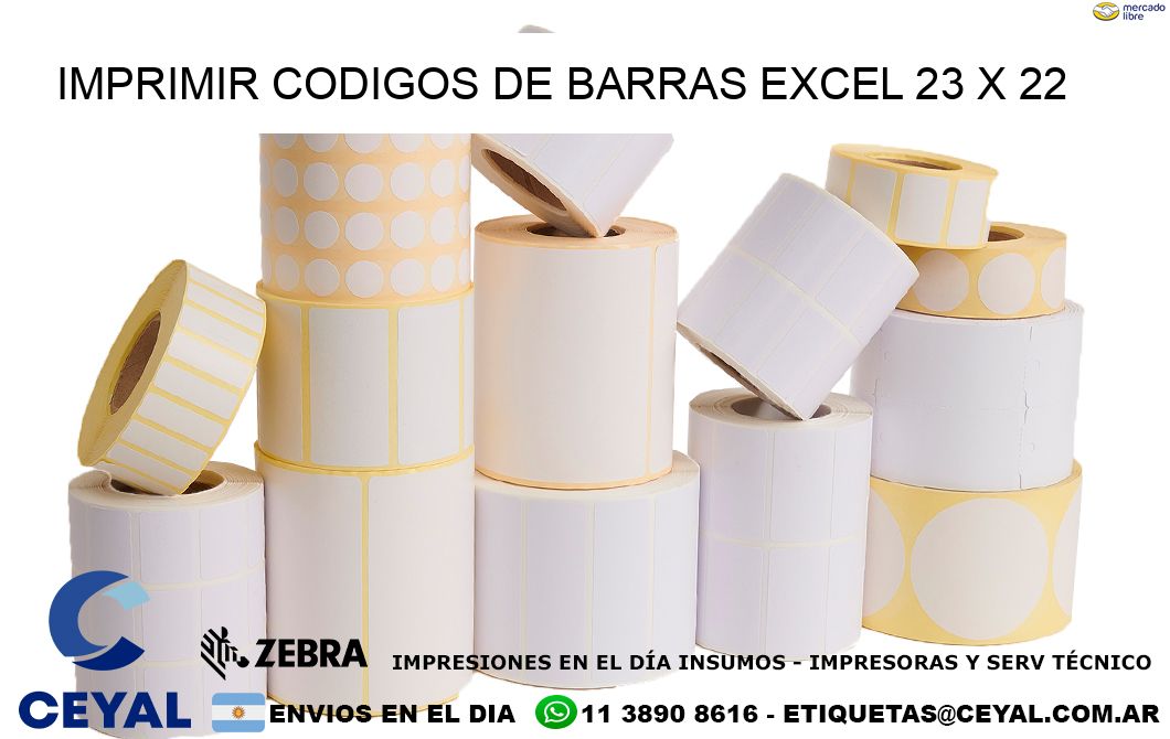 IMPRIMIR CODIGOS DE BARRAS EXCEL 23 x 22