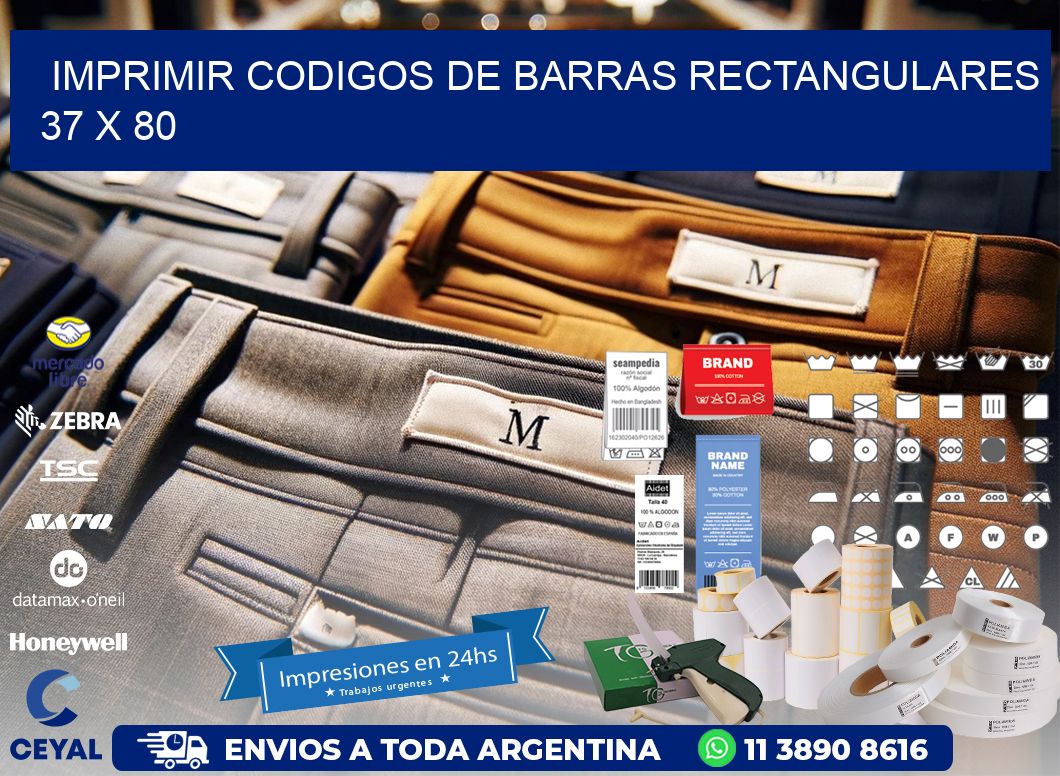 IMPRIMIR CODIGOS DE BARRAS RECTANGULARES 37 x 80