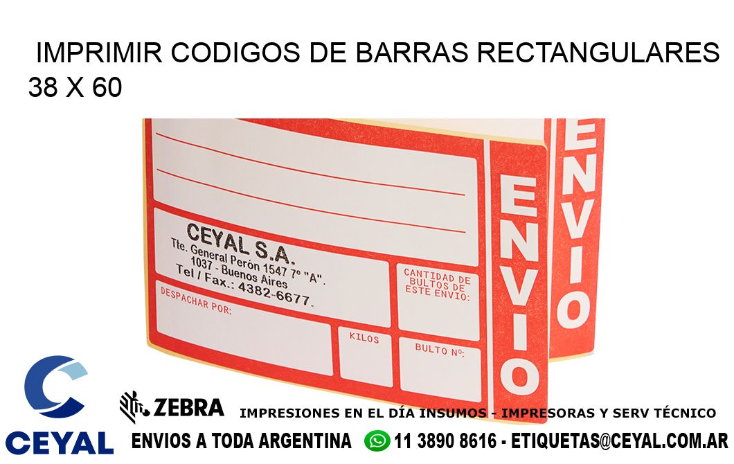 IMPRIMIR CODIGOS DE BARRAS RECTANGULARES 38 x 60