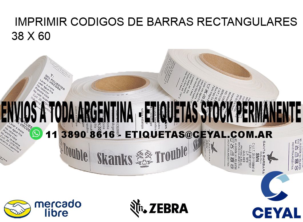 IMPRIMIR CODIGOS DE BARRAS RECTANGULARES 38 x 60