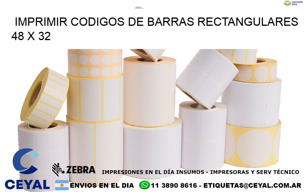 IMPRIMIR CODIGOS DE BARRAS RECTANGULARES 48 x 32