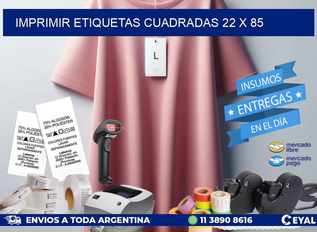 IMPRIMIR ETIQUETAS CUADRADAS 22 x 85