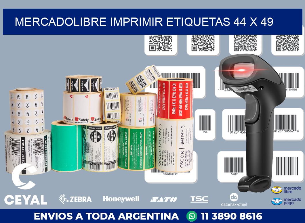 MERCADOLIBRE IMPRIMIR ETIQUETAS 44 x 49