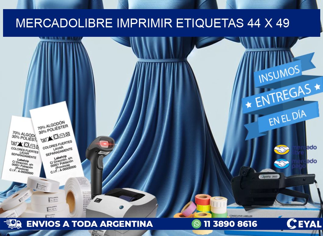 MERCADOLIBRE IMPRIMIR ETIQUETAS 44 x 49