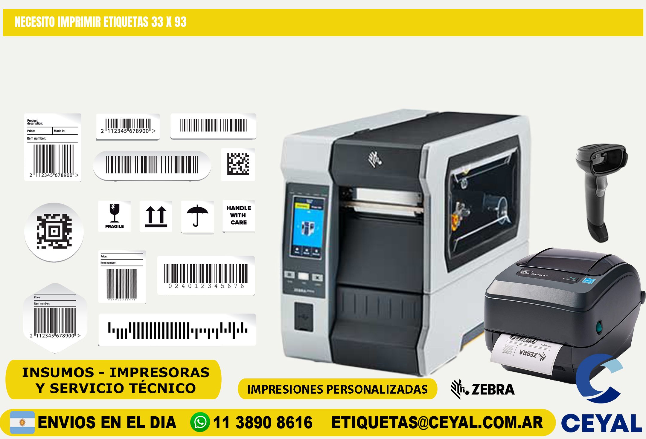 NECESITO IMPRIMIR ETIQUETAS 33 x 93