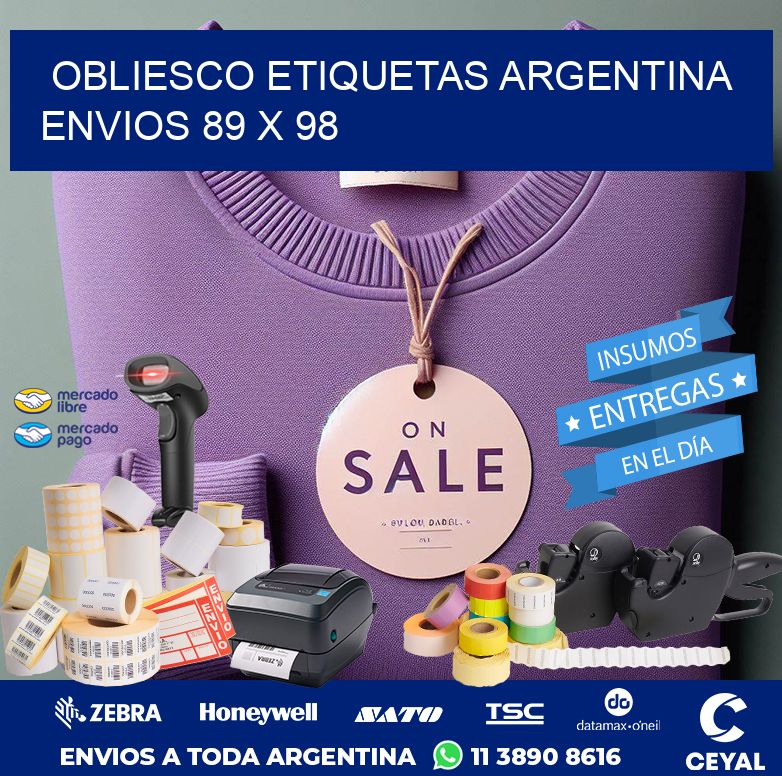 OBLIESCO ETIQUETAS ARGENTINA ENVIOS 89 x 98