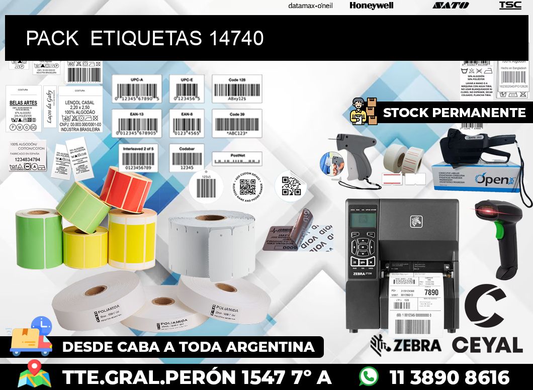PACK  ETIQUETAS 14740