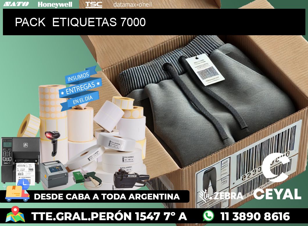 PACK  ETIQUETAS 7000