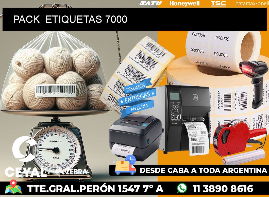 PACK  ETIQUETAS 7000