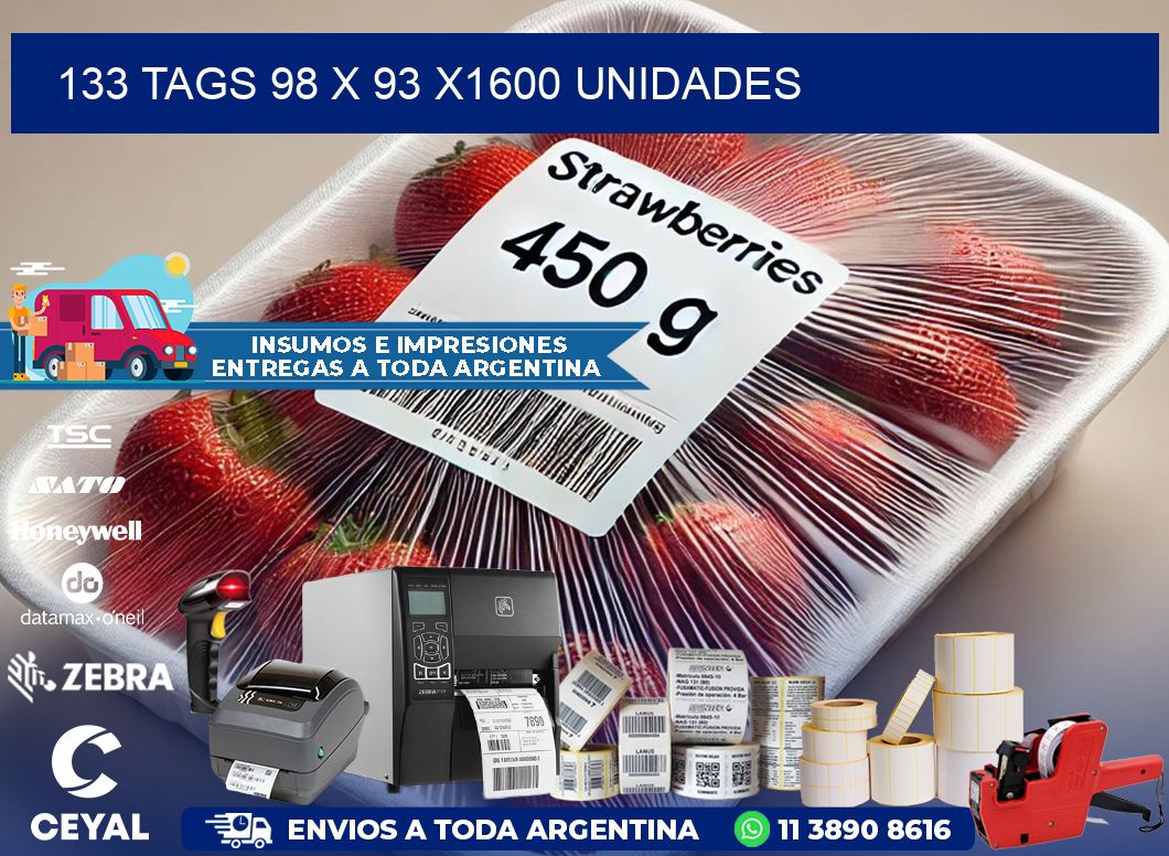 133 TAGS 98 x 93 X1600 UNIDADES