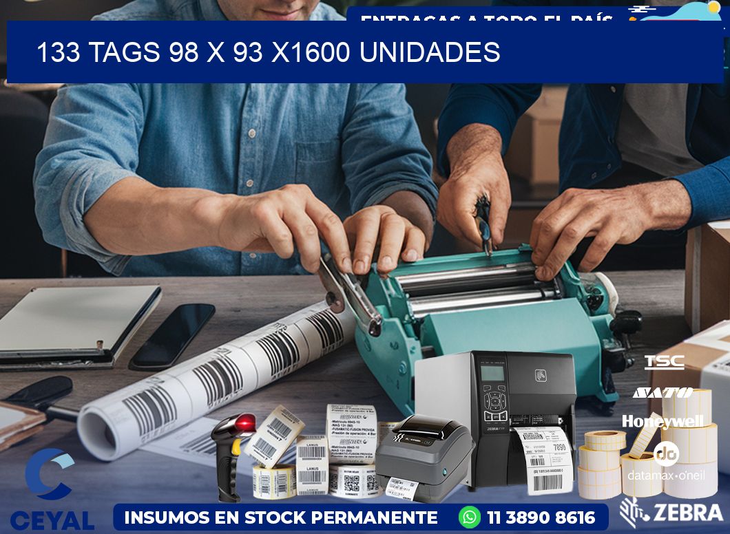 133 TAGS 98 x 93 X1600 UNIDADES