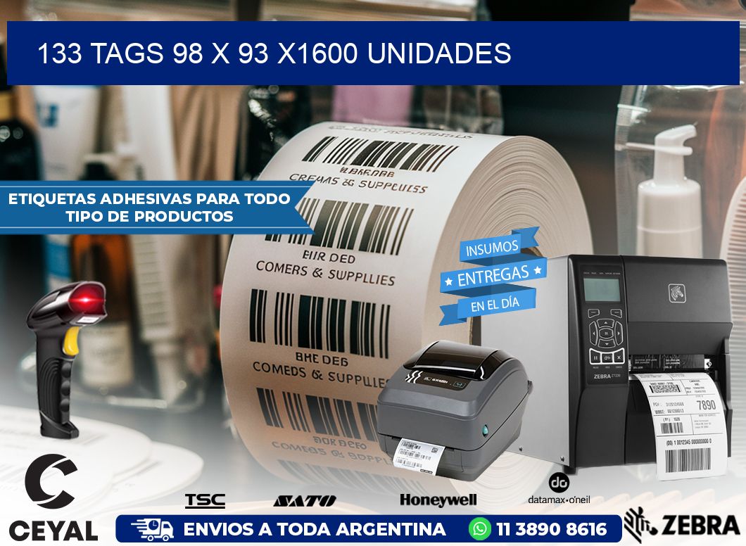 133 TAGS 98 x 93 X1600 UNIDADES