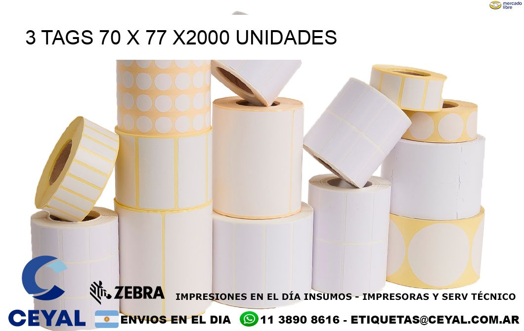 3 TAGS 70 x 77 X2000 UNIDADES