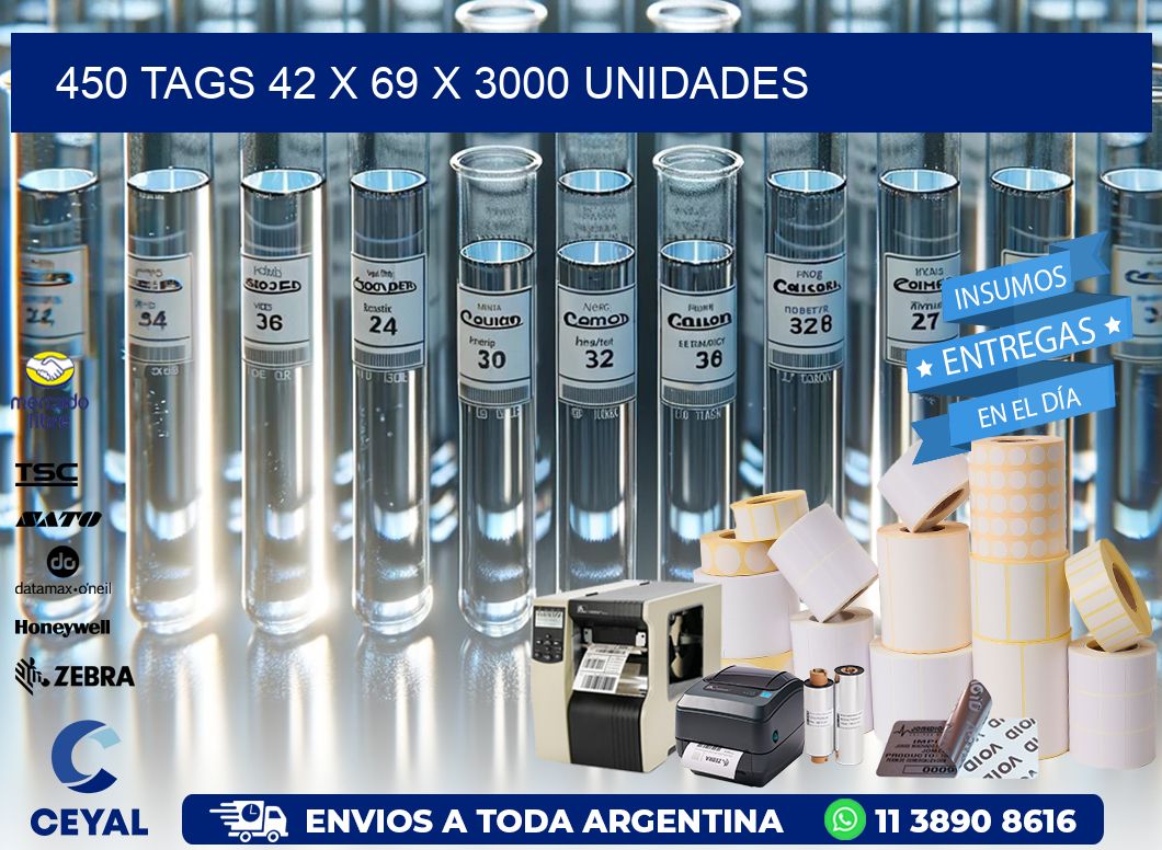 450 TAGS 42 x 69 X 3000 UNIDADES