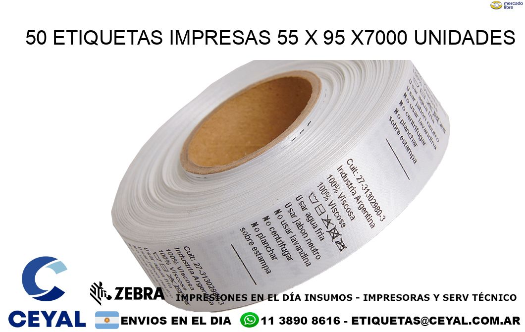 50 ETIQUETAS IMPRESAS 55 x 95 X7000 UNIDADES