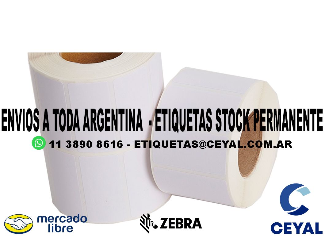 50 ROLLOS  ETIQUETAS DE PAPEL TERMICO 90 x 22 X 2000 UNIDADES