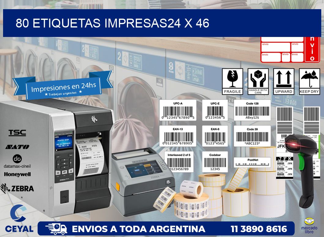 80 ETIQUETAS IMPRESAS24 x 46