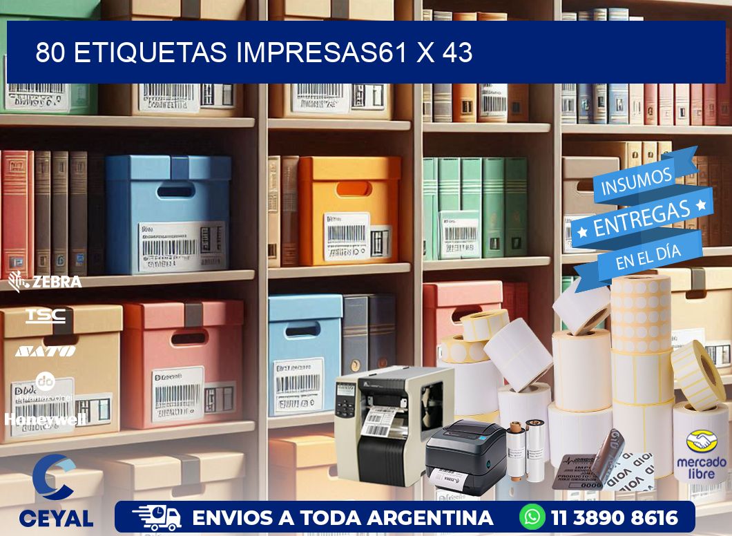 80 ETIQUETAS IMPRESAS61 x 43